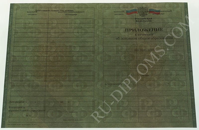 Аттестат о среднем общем образовании 2010-2013 год 